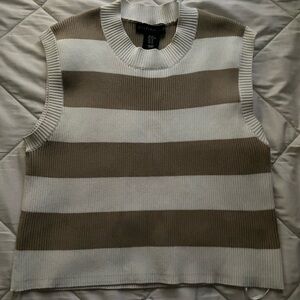 Stripe cropped sweater vest